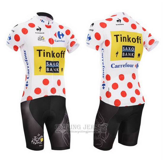 2014 Cycling Jersey Saxobank Lider White and Red Short Sleeve and Bib Short